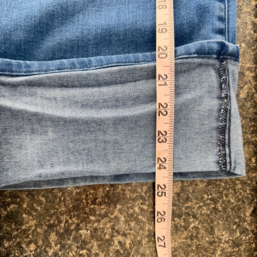 Anthropologie Dark Blue Wide-Leg Cuffed Jeans - Picture 12 of 14
